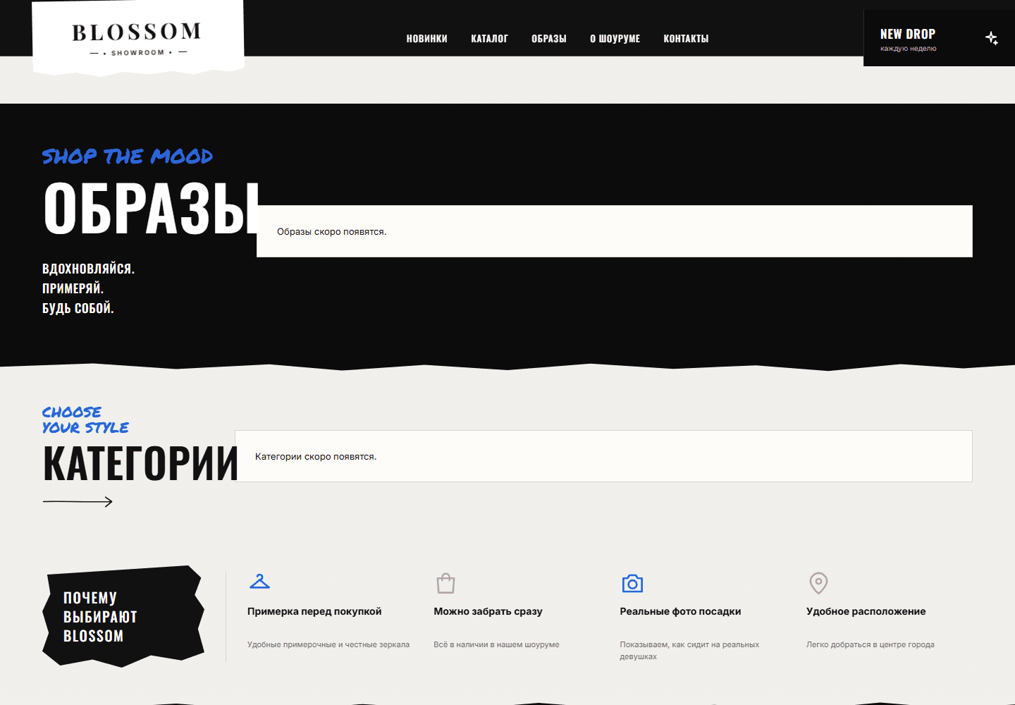 Blossom Showroom, деталь интерфейса